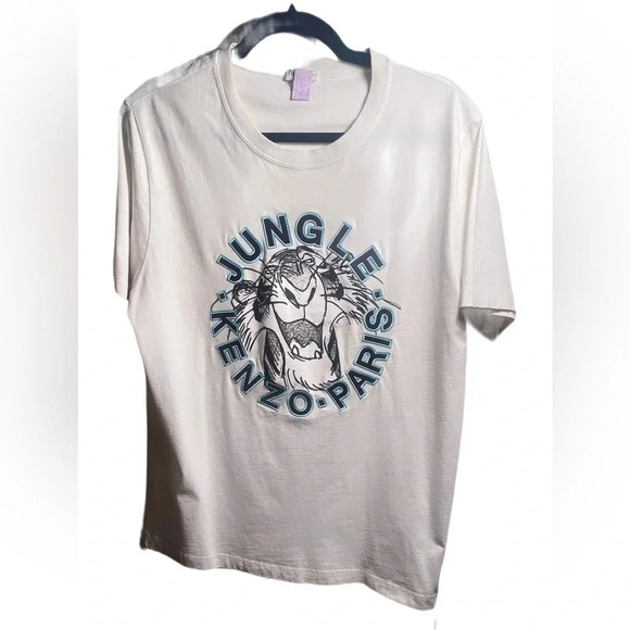 Kenzo Jungle whte crewneck cotton trend streetwear casual shrt sleeve tshirt L - Picture 2 of 5